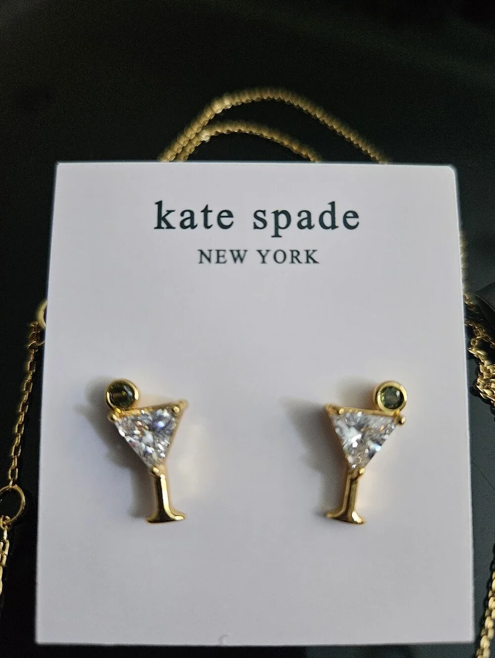 Kate Spade Shaken Or Stirred Necklace/ Earring Set